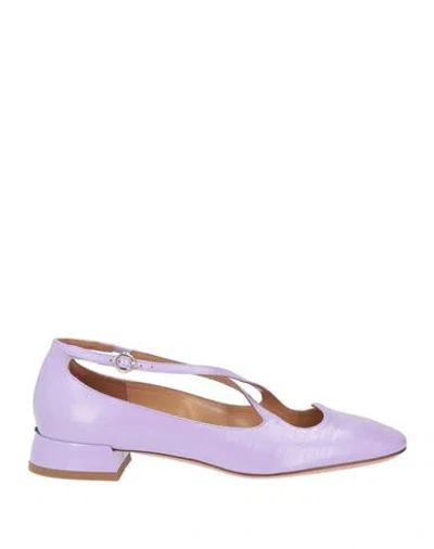 A.bocca A. Bocca Woman Ballet Flats Lilac Size 6 Leather In Purple