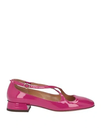 A.bocca A. Bocca Woman Ballet Flats Magenta Size 6 Leather In Pink