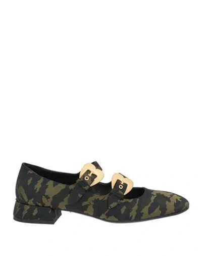 A.bocca A. Bocca Woman Ballet Flats Military Green Size 8 Textile Fibers