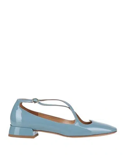 A.bocca A. Bocca Woman Ballet Flats Slate Blue Size 6 Leather