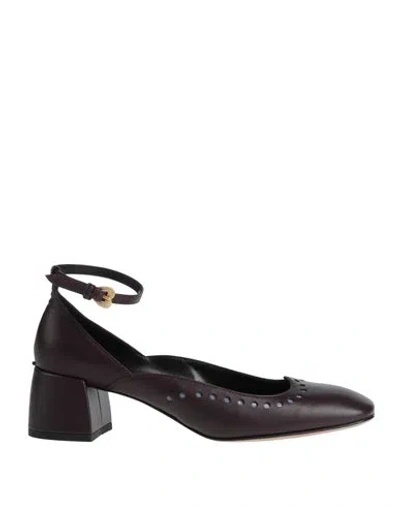 A.bocca A. Bocca Woman Pumps Dark Purple Size 8 Leather