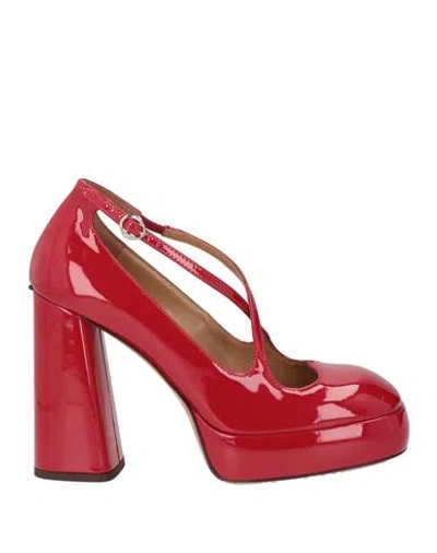 A.bocca A. Bocca Woman Pumps Red Size 7 Leather In Multi
