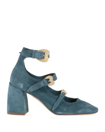 A.bocca A. Bocca Woman Pumps Slate Blue Size 7 Leather