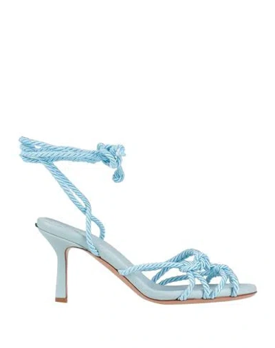 A.bocca A. Bocca Woman Sandals Light Blue Size 8.5 Soft Leather, Textile Fibers