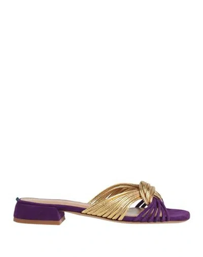 A.bocca A. Bocca Woman Sandals Purple Size 8 Leather