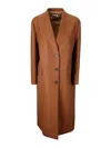 A.bocca Cloth Collarless Coat In Brown