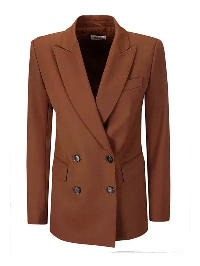 A.bocca Double-breasted Jacket Gab In Brown