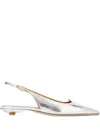A.bocca Leather Ballerina Shoes In Silver