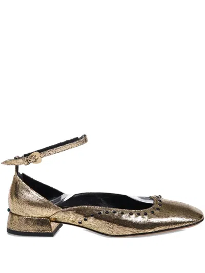 A.bocca Metallic-effect Pumps In Gold