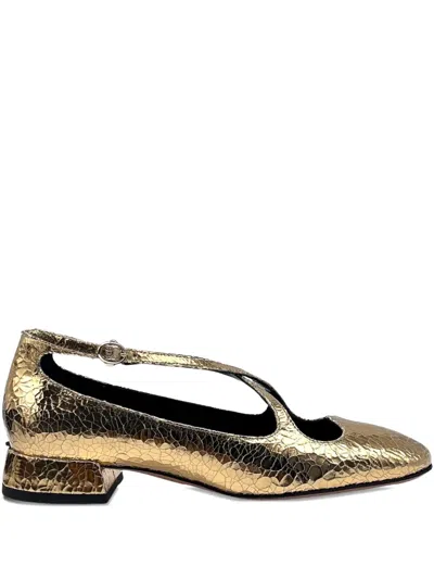 A.bocca Two For Love Criss-cross-strap Pumps In Gold