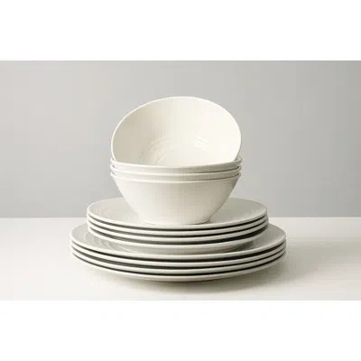 Abode Homewares Barro Newwave Melamine Dinnerware Set - 12-piece - Black In White