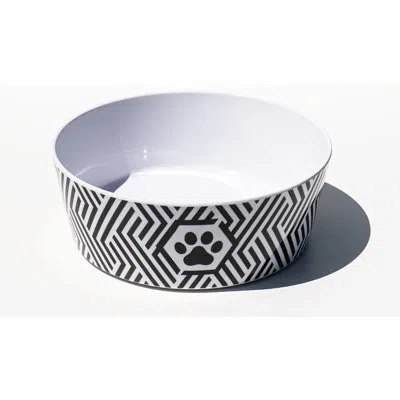 Abode Homewares Black & White Geo Paw Melamine Pet Bowl
