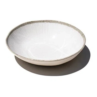 Abode Homewares Coastal Reactive Newwave Melamine Serving Bowl - White - 12"