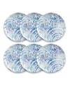 Abode Homewares Coastal Scallops 6-piece Salad Plate Set, 8.5"
