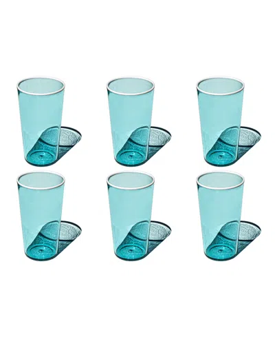 Abode Homewares Contrast Acrylic Drinking Glasses, Set Of 6 In Blue