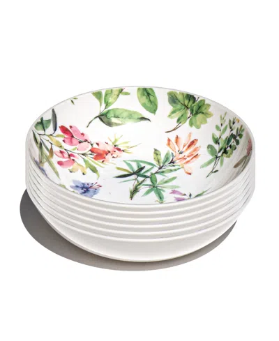 Abode Homewares Craft Coupe Wildseed Flowers Bowls, Set Of 6 In White