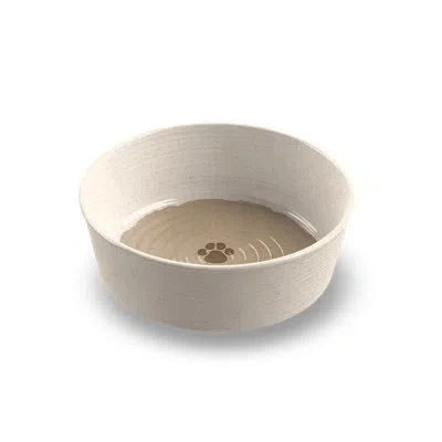 Abode Homewares Farmhouse Rustic Paw Merge Pet Bowl In Brown