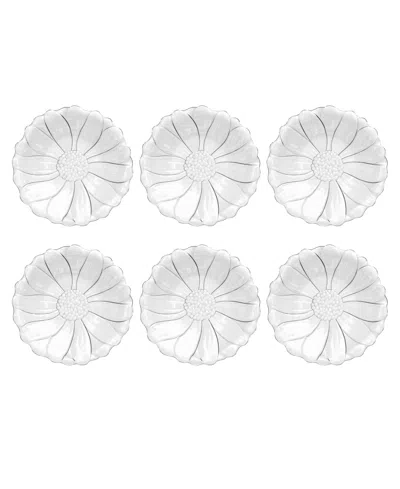 Abode Homewares Figural Flower Acrylic Salad Plates, Set Of 6 In Transparent
