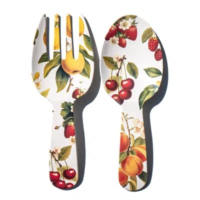 Abode Homewares Fruitstand Melamine Serving Utensils - Multicolor - Set Of 2