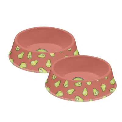 Abode Homewares Fun Food Melamine Avocado Pet Bowl In Orange