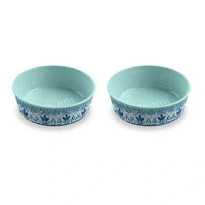 Abode Homewares Gibraltar Melamine Pet Bowl - Large - 8 Cups - Teal In Blue