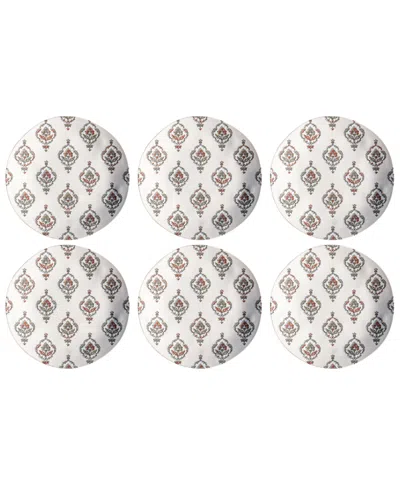 Abode Homewares Kashmir 6-pc. Dinner Plates, Service For 6 In White