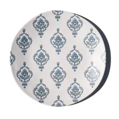 Abode Homewares Kashmir Newwave Melamine Dinner Plate - Blue - 10.5" - Set Of 6