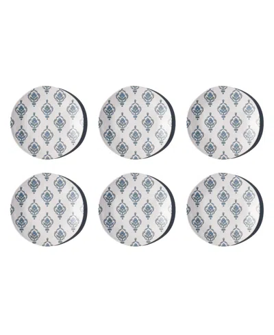 Abode Homewares Kashmir Newwave Melamine Dinner Plates, Set Of 6 In Blue