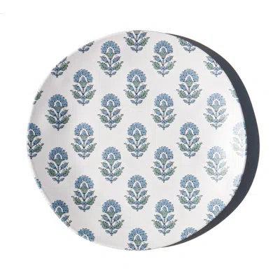 Abode Homewares Kashmir Newwave Melamine Salad Plate - Blue - 8.5" - Set Of 6