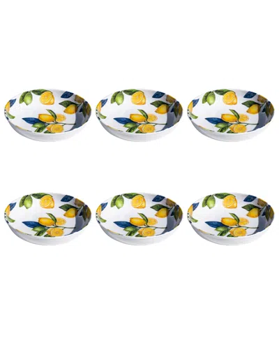 Abode Homewares Lemon Orchard 6-pc. Low Bowls, Service For 6 In Yellow
