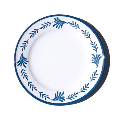 Abode Homewares Medallion Flower Newwave Melamine Dinner Plate - Blue - 10.5" - Set Of 6