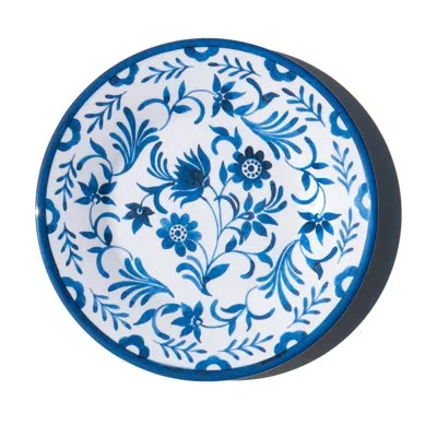 Abode Homewares Medallion Flower Newwave Melamine Salad Plate - Blue - 8.5" - Set Of 6