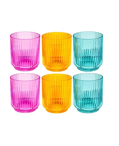 Abode Homewares Mesa Acrylic Drinking Glasses, Set Of 6 In Multi