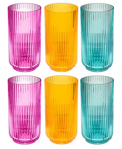 Abode Homewares Mesa Acrylic Drinking Glasses, Set Of 6 In Multi
