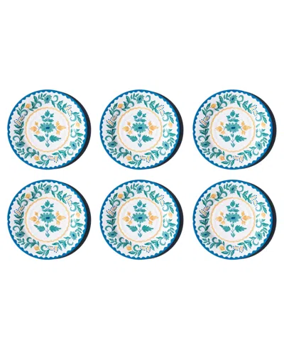 Abode Homewares Montelupo Newwave Melamine Dinner Plates, Set Of 6 In Multi