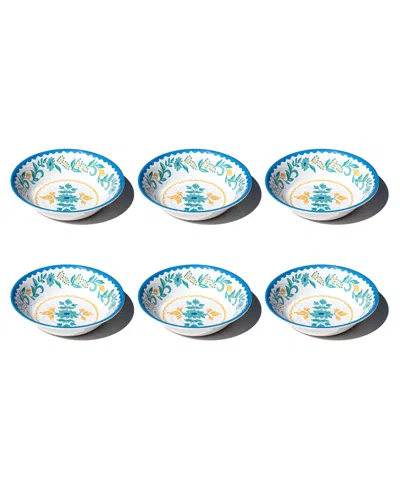 Abode Homewares Montelupo Newwave Melamine Low Bowls, Set Of 6 In Multi