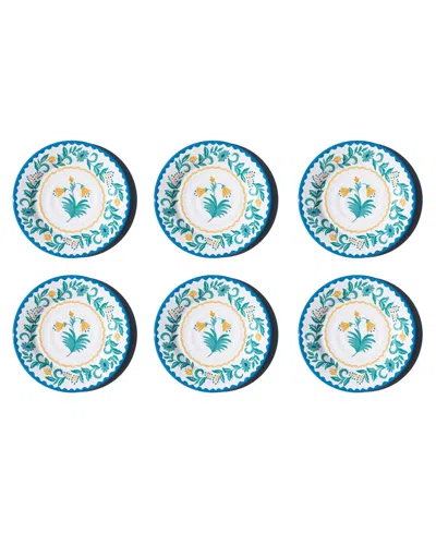 Abode Homewares Montelupo Newwave Melamine Salad Plates, Set Of 6 In Multi
