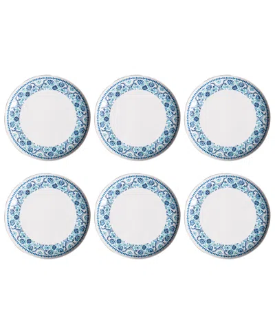 Abode Homewares Palazzo Tiles 6-pc. Dinner Plates, Service For 6 In Blue