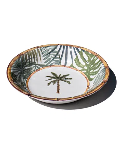 Abode Homewares Rainforest Palm 13.8" Melamine Serving Bowl In Green