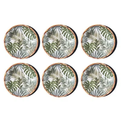 Abode Homewares Rainforest Palm Newwave Melamine Dinner Plate - Green - 10.5" - Set Of 6