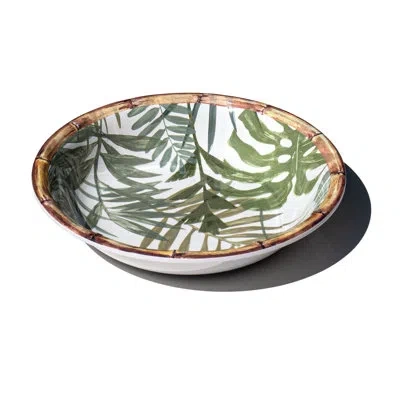 Abode Homewares Rainforest Palm Newwave Melamine Low Bowl - Green - 8.9" - Set Of 6
