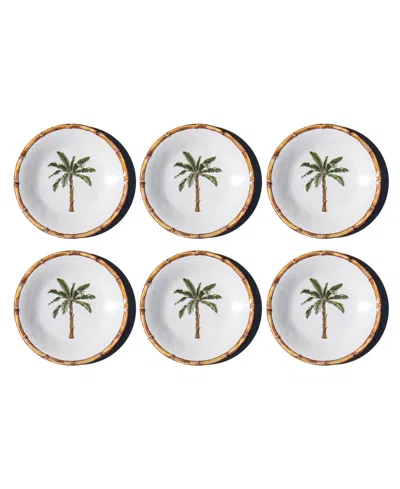 Abode Homewares Rainforest Palm Newwave Melamine Salad Plates, Set Of 6 In Green