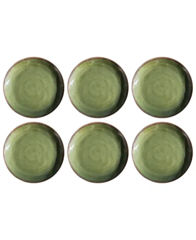 Abode Homewares Retreat Pottery 6-pc. Dinner Plates, Service For 6 In Green