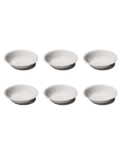 Abode Homewares Scallop Newwave Melamine Low Bowls, Set Of 6 In Ivory