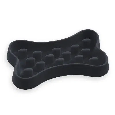 Abode Homewares Slow Chow Bone Polypropylene Slow Feeder - Large - 6 Cups - Black