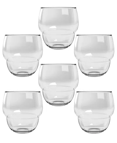 Abode Homewares Stacking Bubble Tumbler Cobalt Set Of 6 In Clear
