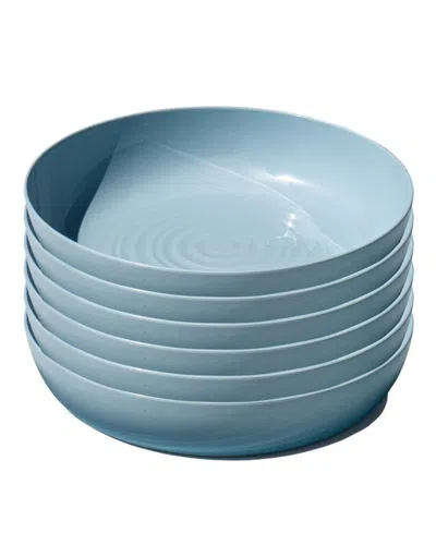 Abode Homewares Terra Dinner Bowls, Set Of 6 In Blue