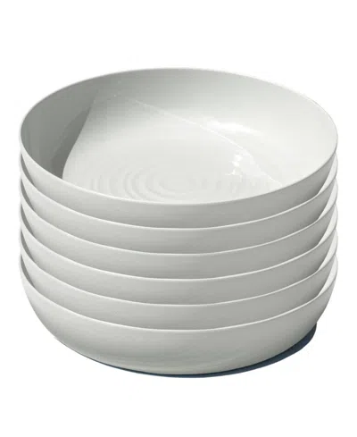 Abode Homewares Terra Dinner Bowls, Set Of 6 In White