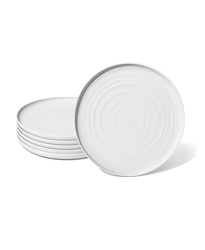 Abode Homewares Terra Dinner Plates, Set Of 6 In White