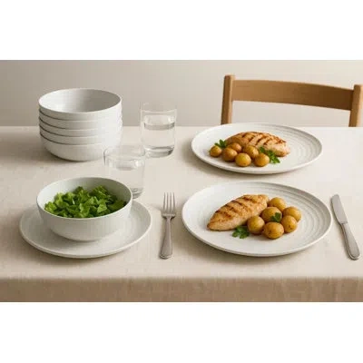 Abode Homewares Terra Rpet Dinner Bowl - White - Set Of 6